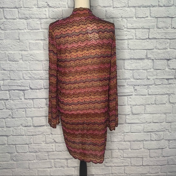 Marina Multicolored Zig Zag Fully Beaded Duster NWT - Picture 6 of 16